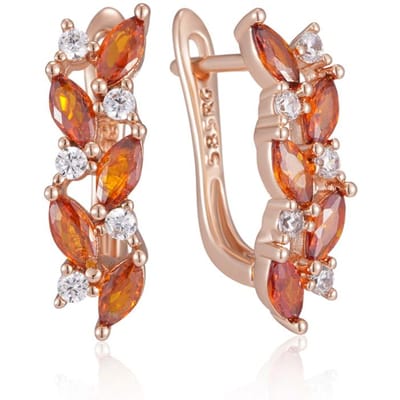 Boucles d'oreilles pendantes Zircon Naturel Rouge Brillant Mode Femme Couleur Or Rose Haute Qualité Quotidien Fin Vintage Bijoux beige