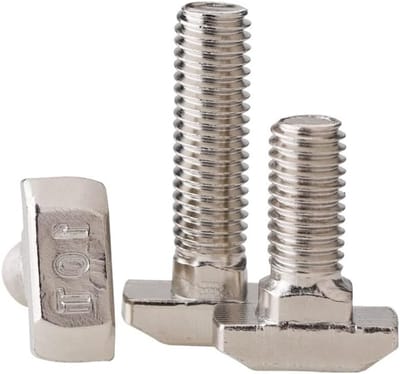M6x25mm T-Slot Schroef van Koolstofstaal met Nikkelcoating voor Aluminium Profielen 20, 30, 40 en 45 – Ideaal voor Constructies en Bevestigingen