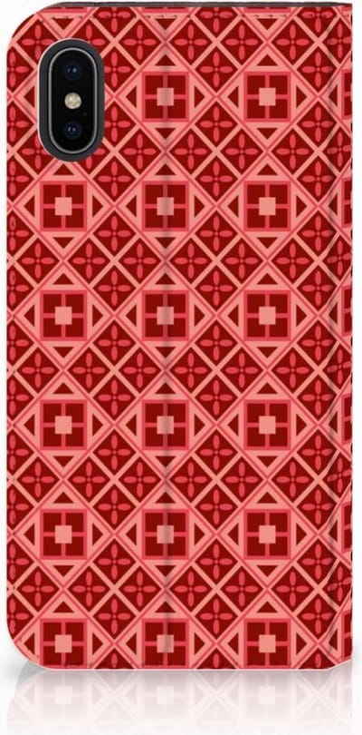 Apple iPhone X | Xs Hoesje met Magneet Batik Rood