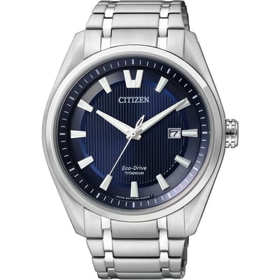 Citizen Super Titanium - Horloge - Titanium - Ø 42 mm - Zilverkleurig / Blauw - Solar uurwerk