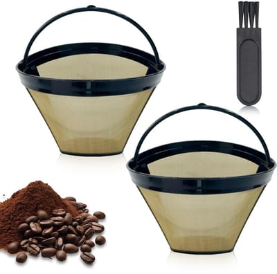 Dailygoods - Goudkleurig Roestvrij Stalen Koffiefilter - Wasbaar en Permanent