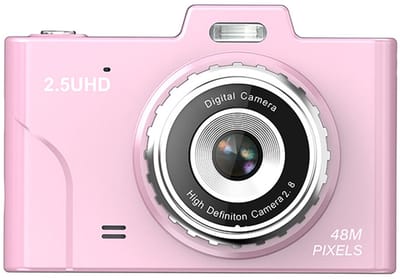 El Royal SilverSnap - Fototoestel voor Kinderen 4 t/m 12 jaar - 2.5K UHD - Met Spelletjes & Muziek - Flitser - Blauw/Roze - Kindercamera