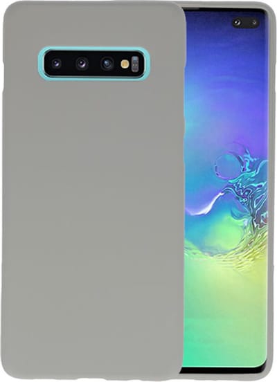 Hoesje Geschikt voor de Samsung Galaxy S10 Plus - Backcover Color Telefoonhoesje - Grijs