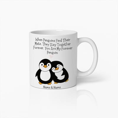 330ml Schattige Pinguïn Stel Mok – Romantische Gepersonaliseerde Koffiebeker voor Stellen