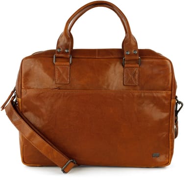 Bear Design Leandro Andorra Leren Laptoptas - 15 inch - Cognac