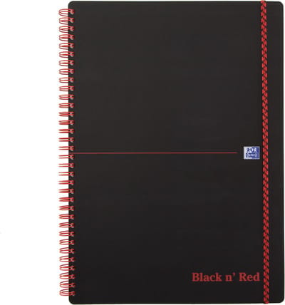Oxford Black n' Red - Notitieboek - A4 - Gelijnd - 90g - Softcover - Zwart