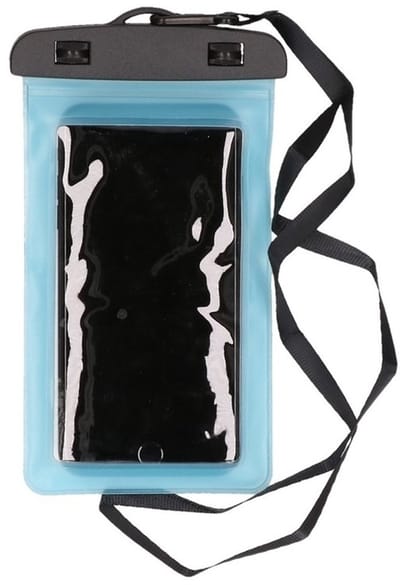 2x Bellatio design waterdicht telefoonhoesje voor alle telefoons blauw - O.a voor Apple Iphone, Samsung, Nokia, LG, Huawei