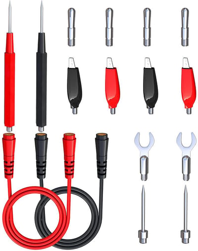 16 Stuks Multimeter Meetsnoerenset met Krokodillenklemmen en Testsondes voor Elektrisch Testen