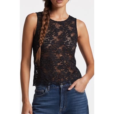 The Kooples Stretch Lace Straps Top Black Maat: 34 | Mouwloze Tops Outlet | Dames | Zwart