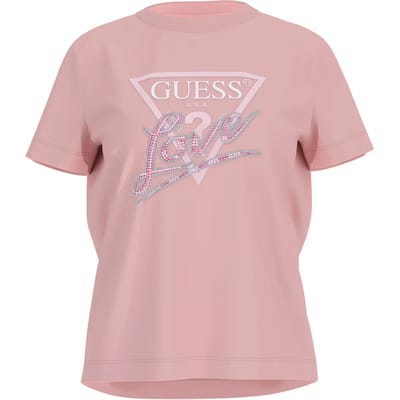 GUESS Cn Ss Love Triangle Pure White Größe: L | Hemden Outlet | Damen | Weiß