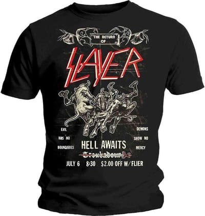 Slayer - Vintage Flyer heren unisex T-shirt zwart - S