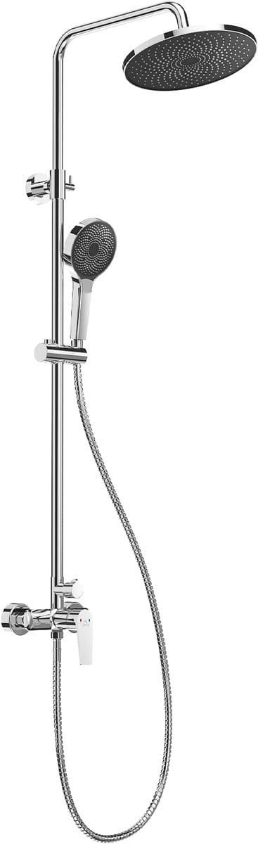 Auralum Max Regendouche Chroom+Zwart - Douchesysteem met Handdouche - Regendoucheset Douchegarnituur - 3 Functies Doucheset