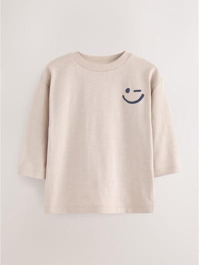 Next - Jongens - crème - Semi-effen T-shirt met lange mouwen - Crème