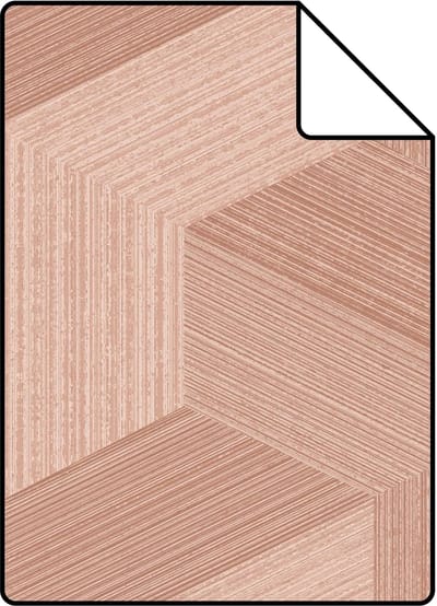 Proefstaal Origin Wallcoverings behang grafisch 3D motief terracotta roze - 26,5 x 21 cm - 347950-S