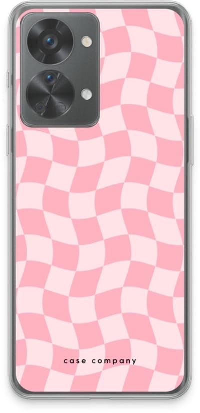 Case Company® - Hoesje geschikt voor OnePlus Nord 2T hoesje - Grid Roos - Soft Cover Telefoonhoesje - Bescherming aan alle Kanten en Schermrand