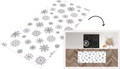 Keukenloper - Loper keuken - Sneeuwvlok - Design - Winter - 120x50 cm - Keukenloper vinyl