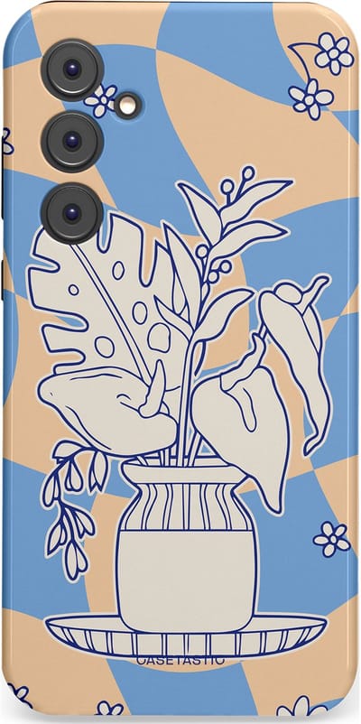 Casetastic Hoesje Geschikt voor Samsung A35 - Stijlvolle Beschermende Duo-layer Case - Bosje vol blauw