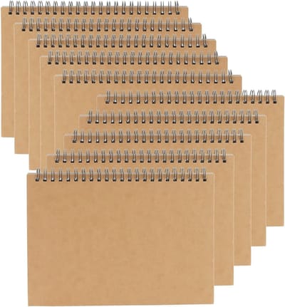 10 Stuks A5 Rollover Schetsboek, Spiral Gebonden Met 60 Pagina's, Hardback Notitieboek Voor Landschapskunst, Tekeningen En Creatieve Projecten