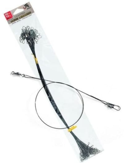 Fil Coated Wire Leader 'Black' - 30 stuks - 30cm - 15kg - Stalen onderlijnen - Zwart - Roofvis onderlijnen voor Kunstaas Vissen