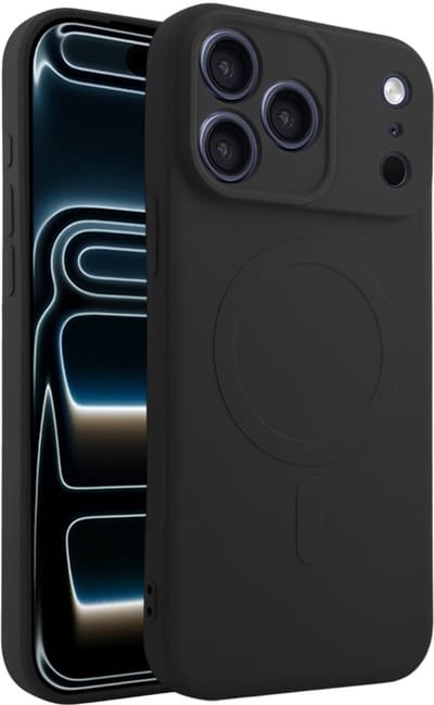 Casify Siliconen Hoesje geschikt voor MagSafe iPhone 17 Pro Max Hoesje - Zwart