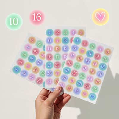 Stickervellen Cijfers - 3 Stickervellen met Getallen - 105 Nummer Stickers