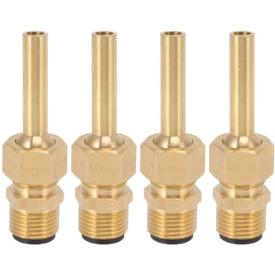 Lot de 4 buses de fontaine à eau en cuivre pur, grande buse hexagonale à jet direct, buse simple pour paysage aquatique