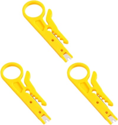 Draadstrippers Set - Mini Kabelstrippers - Elektrisch Werk - Gebruiksvriendelijk Ontwerp - 3 Stuks - Geel