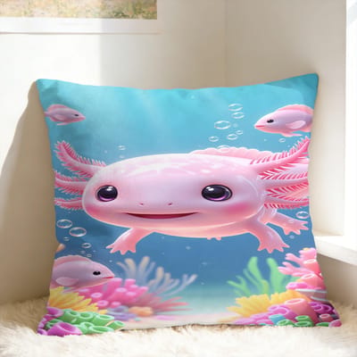 Schattige Axolotl Kussensloop Grappige Kussensloop Voor Stoel Bank Huisdecoratie Ontwerp Kussenhoes Verjaardagscadeau 50x50cm