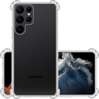 Hoesje - Geschikt voor Samsung Galaxy S22 Ultra - Sterk & Shockproof - Siliconen Case - Back Cover - Telefoon Hoes Shock Proof - Transparant