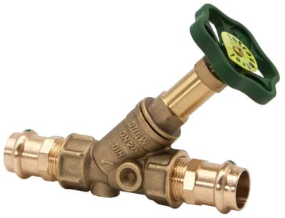Schlösser Armaturen JS Vrijstroomventiel, met persaansluiting (binnendraad), zonder aftapping, met niet-stijgende spindel, DN20, persdiameter 22mm, DVGW gekeurd, 0015282200001