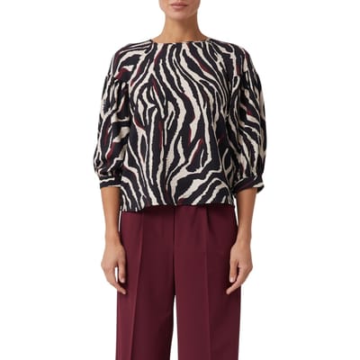 Comma Blouses Burgundy Größe: 40 | Longsleeves Outlet | Damen | Braun