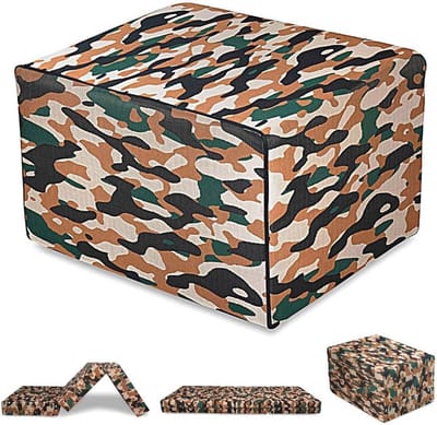 Multifunctionele zitzak met camouflagehoes - Veranderbaar naar comfortabele eenpersoonsmatras - 80 x 190 cm - Waterafstotend - Opvouwbaar - 3-delig