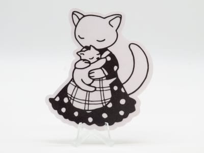 Bezorgde Katten Moeder Sticker - Dieren in het Dagelijks Leven | Vera's Arts & Dice | Schattige Stickers - Handgemaakte Stickers - Journaling - Bullet Journal - Scrapbooking - Leuke Stickers - Laptop Sticker - Telefoon Sticker