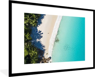 Fotolijst incl. Poster - Strand - Palmbomen - Afrika - 90x60 cm - Posterlijst