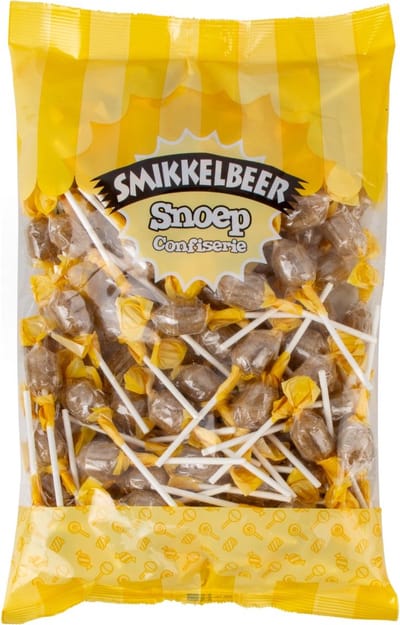 Smikkelbeer - Salmiak Lolly's - 100 Stuks - Individueel Verpakt - Drop Lolly's - Uitdeelzak - Lollie - Lollies - Oud Hollands - Snoep