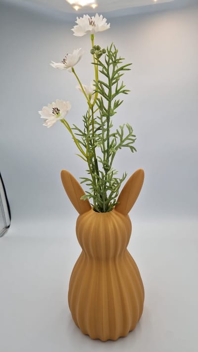Paasdecoratie vaas konijn 24 cm licht bruin