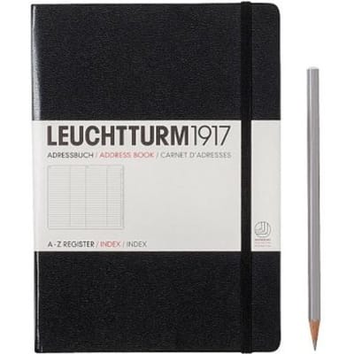 Leuchtturm adresboek black medium hardcover a5 145x210mm