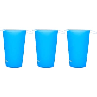 3 STuks Stromend Waterbeker TPU 200ml Draagbaar Herbruikbaar Opvouwbare Waterbeker voor Backpacken Hardlopen Klimmen Kamperen Blauw