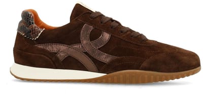 Manfield - Dames - Bruine suède sneakers - Maat 36