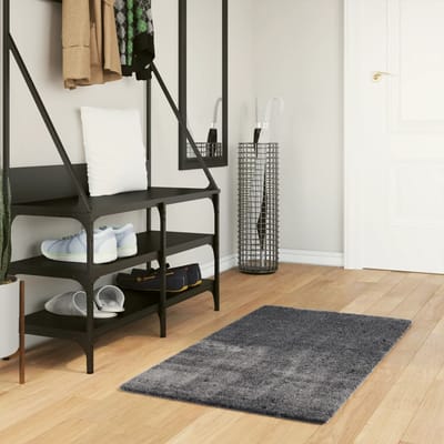 vidaXL - Vloerkleed - HUARTE - laagpolig - zacht - wasbaar - 60x110 - cm - antraciet