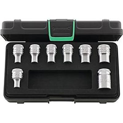 Dopsleutelset 50TX/8 8 st.1/2 inch voor externe stervormige schroeven
