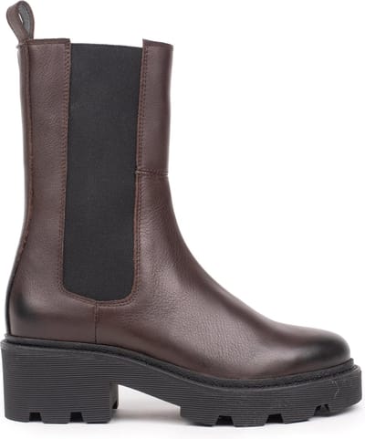 Hinson sobra hoge chelsea boots dames bruin leer