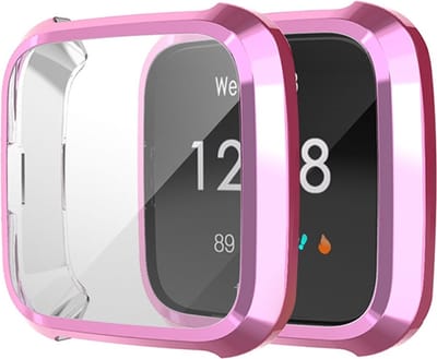 By Qubix - Geschikt voor fitbit Versa Lite Soft TPU case (volledig beschermd) - Roze