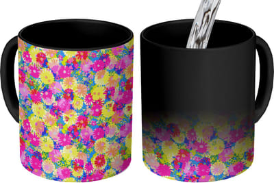 Magische Mok - Foto op Warmte Mokken - Koffiemok - Bloesem - Zomer - Regenboog - Bloem - Design - Magic Mok - Beker - 350 ML - Theemok