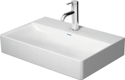 Duravit DuraSquare - Wastafel 60x40 cm, zonder overloop met kraangat, DuraCeram, WonderGliss, wit 23566000411