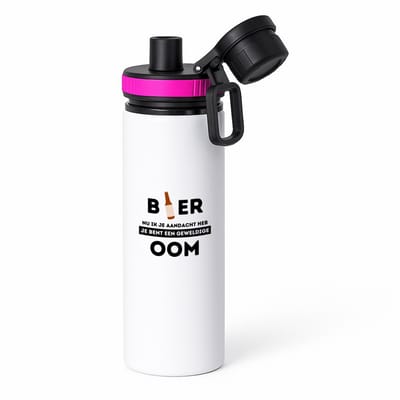Hacebo® - bier, nu ik je aandacht heb je bent een geweldige oom waterfles met draaidop roze - Oom - de beste oom - verjaardagscadeau - verjaardag - cadeau - cadeautje voor oom - oom artikelen - kado - geschenk - gift - water fles - 850ML