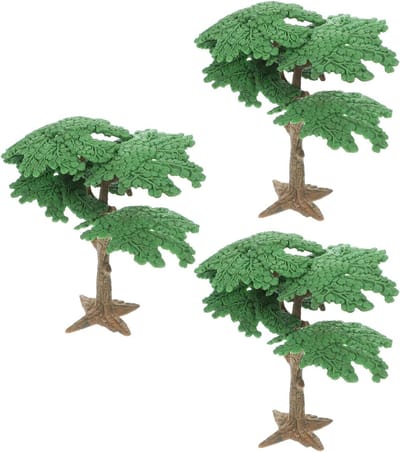 Set van 3 Stuks Plastic Boom Model - Kleine Simulatie Cipres Speelgoed voor DIY Creatieve Spoorweg Landschap en Kinderen
