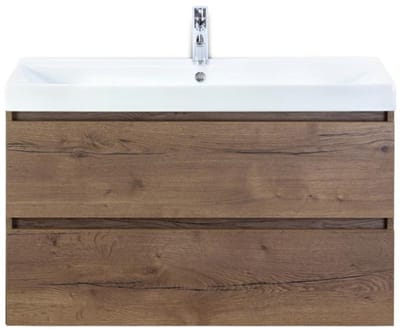 Maxx XL Badmeubelset 100 cm - Tabacco - Wastafel Just 1 Kraangat
