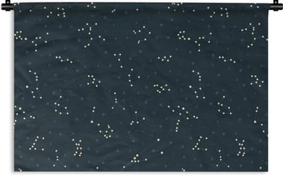 Wandkleed - Wanddoek - Sterren - Hemel - Patroon - 90x60 cm - Wandtapijt