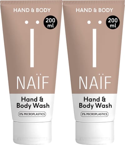 Naïf - Hand & Body Wash - Voordeelset - Huidverzorging - Reinigend & Zacht - Lavendel & Bergamot - 2x200ml